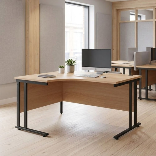 Ergonomic Left Hand Corner Desk 1600mm (UK Made)