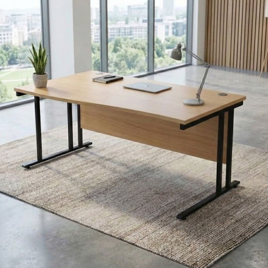 Left Hand Wave Office Desk 1600mm (UK Made)