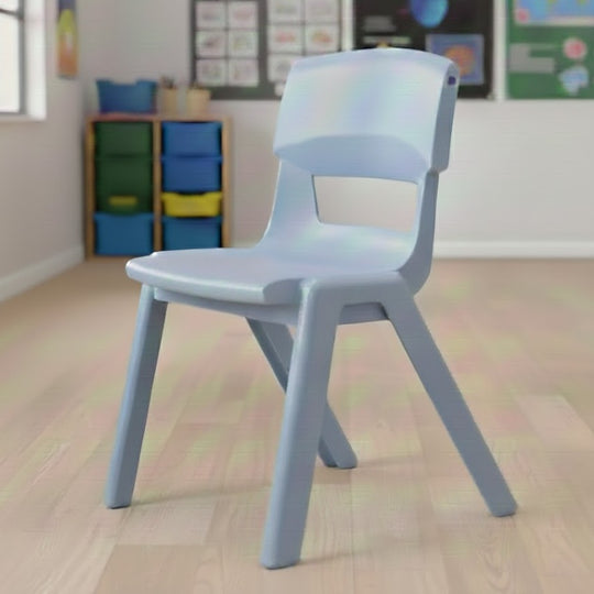 Pastel Blue Postura+ Ergonomic One Piece Classroom Chair - 8-11 Years
