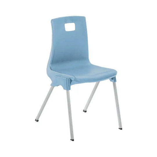Light Blue Reinforced Ergonomic School Chair - Size 4 - 8-11 Years - Grey Legs