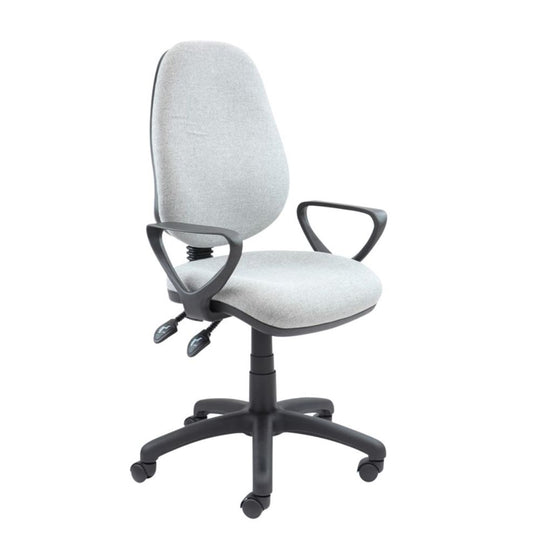 Light Grey Fabric Operators Chair with Fixed Arms