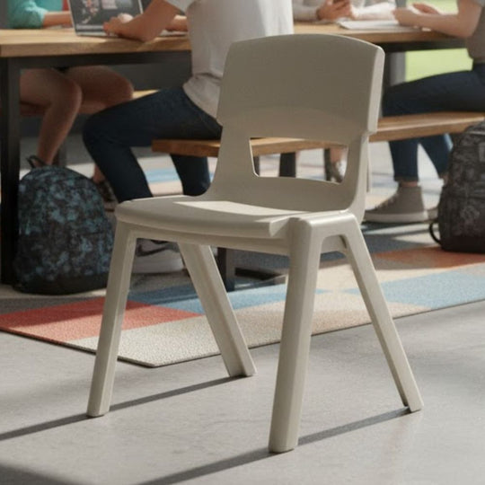Light Grey Postura+ Ergonomic One Piece Classroom Chair -  11-14 Years