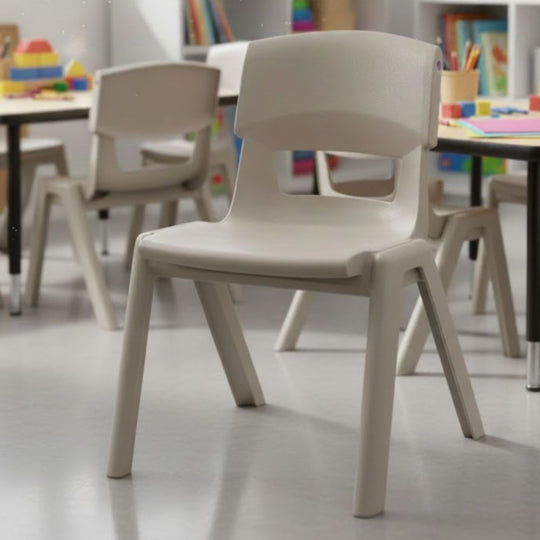 Light Grey Postura+ Ergonomic One Piece Classroom Chair - 3-4 Years