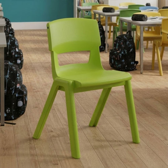 Lime Green Postura+ Ergonomic One Piece Classroom Chair -  8-11 Years