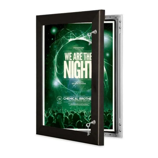 A3 Lockable Black Poster Case Notice Board (SFLA3B) | Secure Display