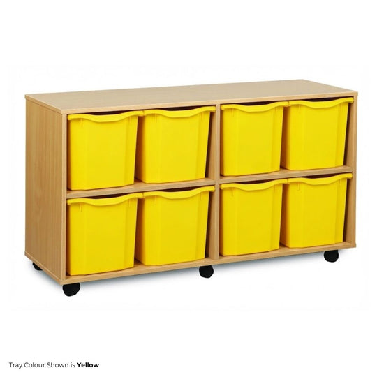 Mobile Beech Storage Unit with 8 Quad Trays