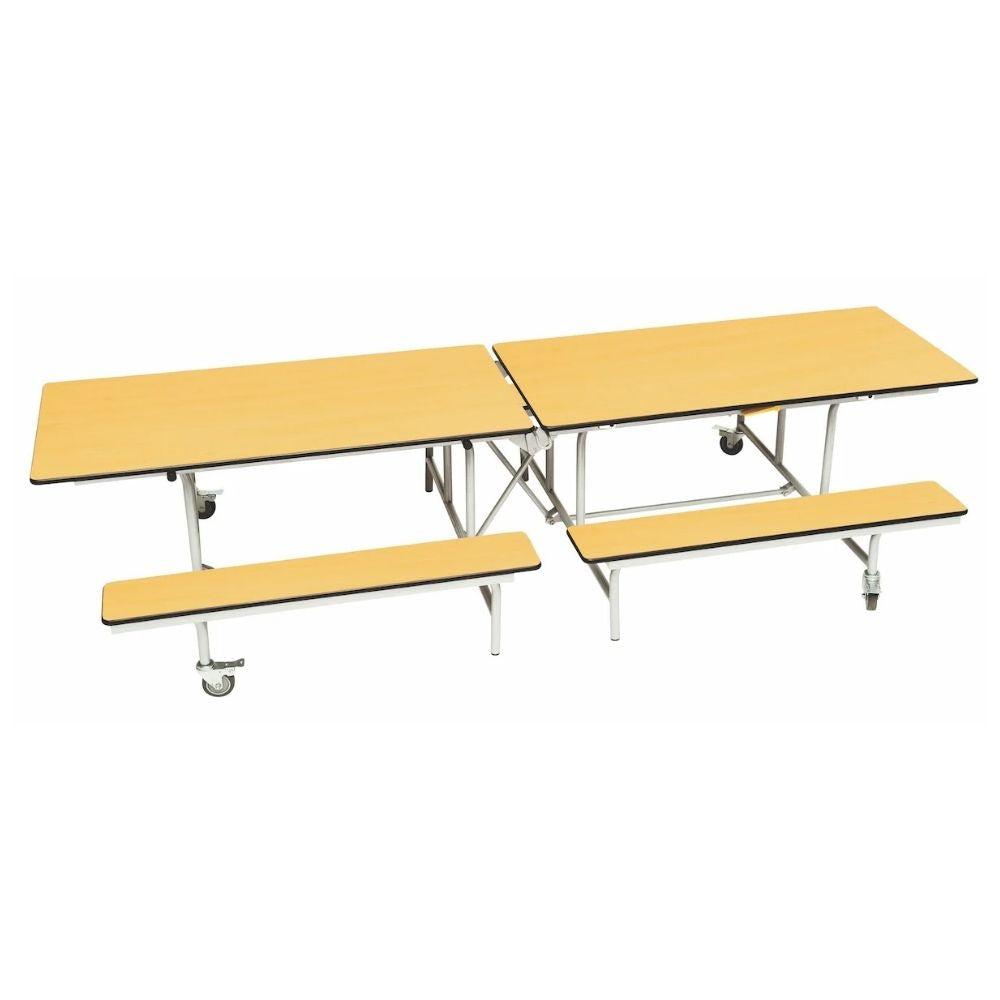 Maple 3-in-1 school canteen dining bench unit with laminated finish and foldable storage system