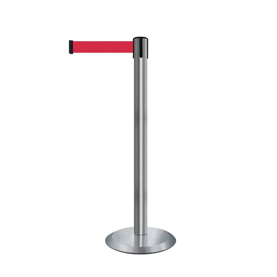 Tensabarrier Advance Stainless Steel Barrier Post 2.3m Red Belt (BQT199) | Safety