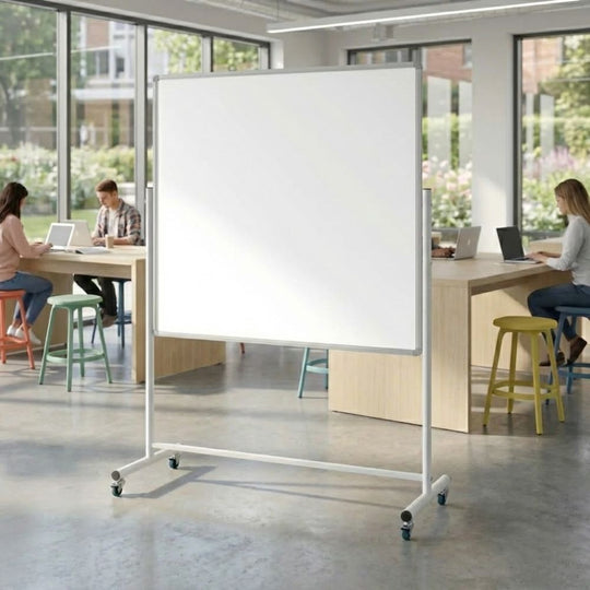 Non-Magnetic Mobile Whiteboard - Square 1200 x 1200mm - Economy
