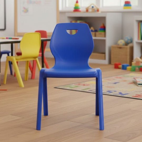 Blue One-Piece Heavy Duty School Chair - Size 2 - 4-6 Years