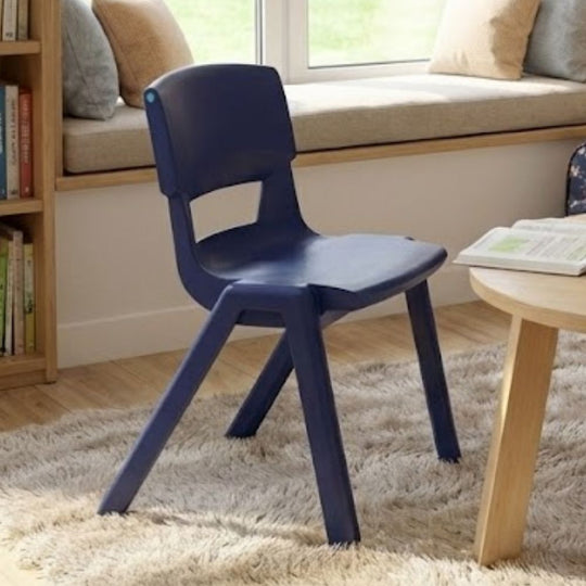 Dark Blue Postura+ Ergonomic One Piece Classroom Chair - 8-11 Years