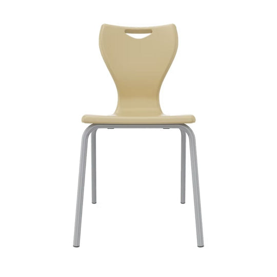 Oatmeal Beige Anti-Tilt Senior Primary Chair - Size 4 - 8-11 Years - Grey Legs