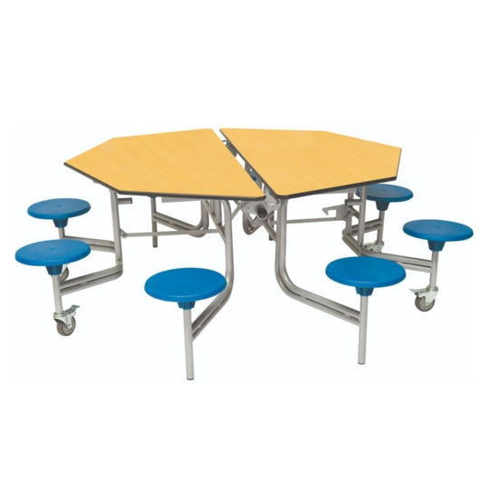 8 Stool Octagonal Mobile Folding Canteen Table - 5-11 Years