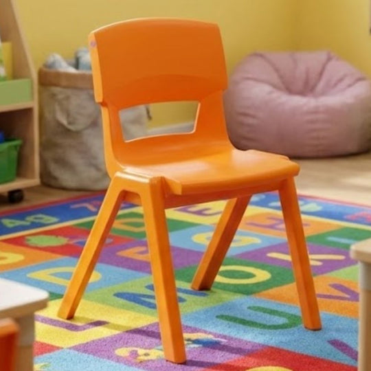 Orange Postura+ Ergonomic One Piece Classroom Chair - 4-6 Years
