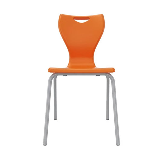 Orange Anti-Tilt Senior Primary School Chair - Size 4 - 8-11 Years - Grey Legs