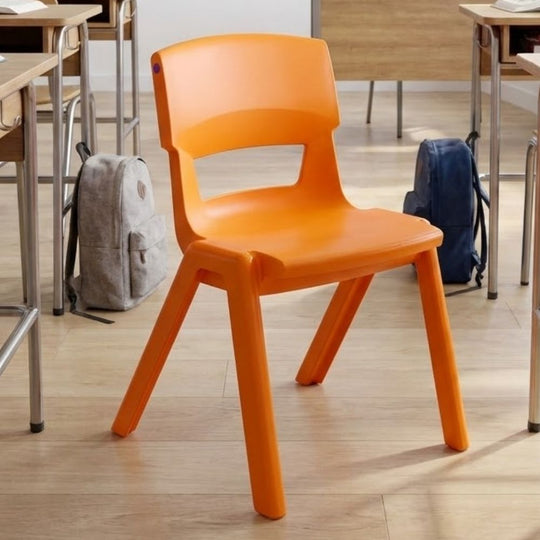 Orange Postura+ Ergonomic One Piece Classroom Chair - 8-11 Years