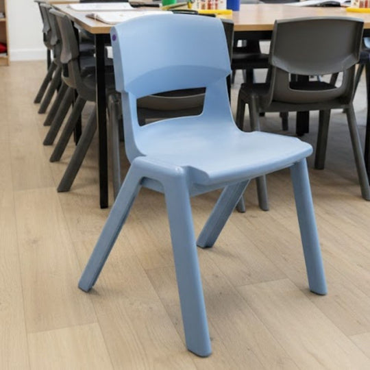 Pastel Blue Postura+ Ergonomic One Piece Classroom Chair - 6-8 Years