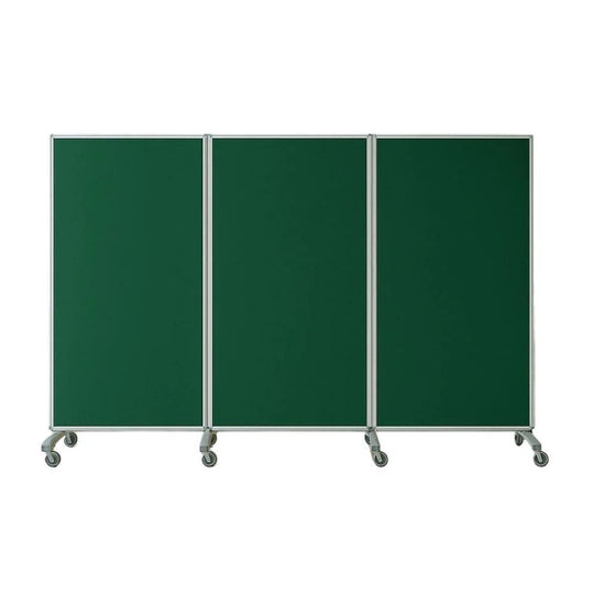 Mobile Partition Screen - Triple Panel Green Felt 3600 x 1900mm