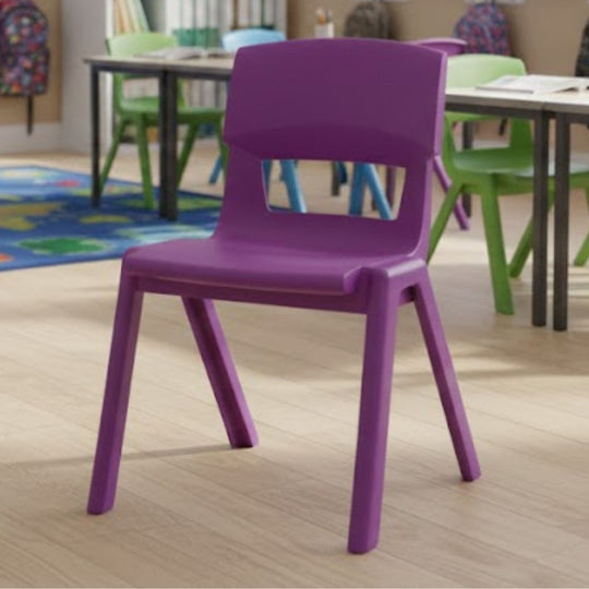 Grape Purple Postura+ Ergonomic One Piece Classroom Chair -  8-11 Years