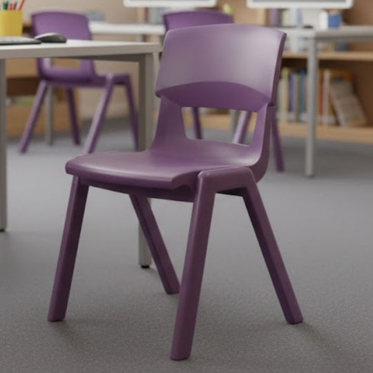 Purple Postura+ Ergonomic One Piece Classroom Chair - 8-11 Years