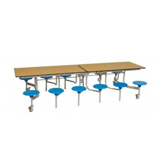 12 Stool Rectangular Mobile Folding Canteen Table - 11+ Years