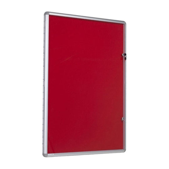 Tamperproof Red Felt Noticeboard - 1200mm x 1200mm | Square Lockable