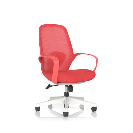 Red Mesh Task Operator Chair with Arms