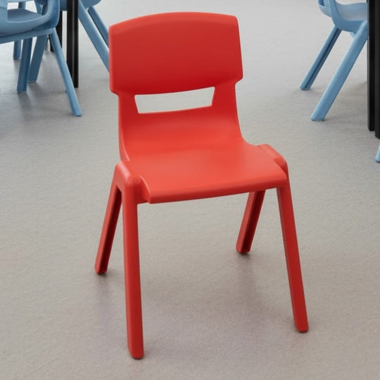 Red Postura+ Ergonomic One Piece Classroom Chair - 8-11 Years