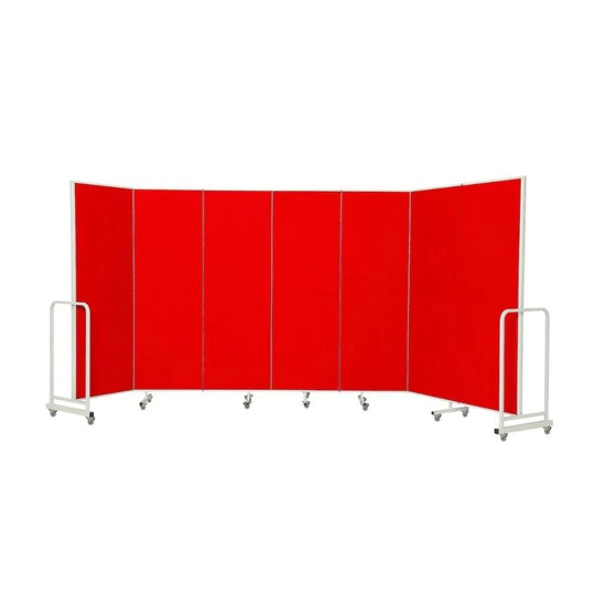 Acoustic Mobile Partition - 7 Panel Red Sound Absorbing 4200 x 1940mm