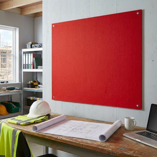 Unframed Fire Resistant Noticeboard - 1200mm x 900mm | Red Felt Class B