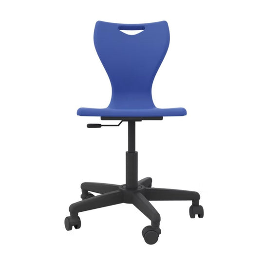 Blue Classic Polypropylene Swivel Computer Chair on 5 Castors