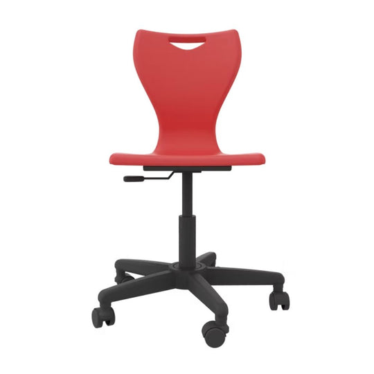 Red Classic Polypropylene Swivel Computer Chair on 5 Castors