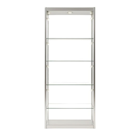 Silver Aluminium Fire Rated Glass Display Cabinet - 800mm Wide | Office & Education