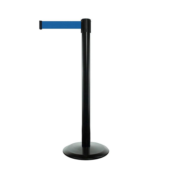Tensabarrier Advance Black Barrier Post 3.65m Blue Belt (BQT915) | Extended Reach