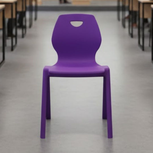 Purple One-Piece Heavy Duty School Chair - Size 6 - 14+ Years / Adult
