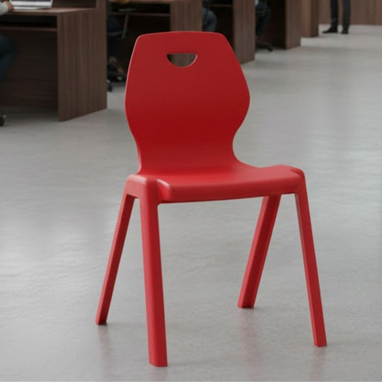 Red One-Piece Heavy Duty School Chair - Size 6 - 14+ Years / Adult