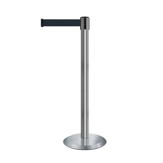 Tensabarrier Advance Chrome Barrier Post 2.3m Black Belt (BQT188) | SlowRetract