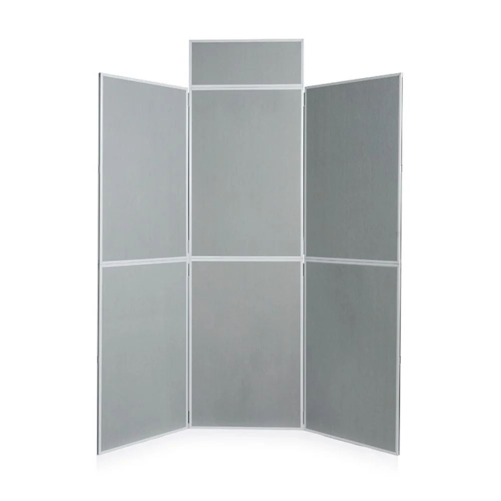 Structured six-panel display board with header and white frame, ideal for trade shows or educational displays.