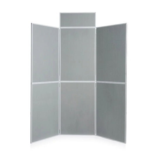 Grey 6-Panel Floorstanding Display Board - 1800mm x 2050mm | Office Partition