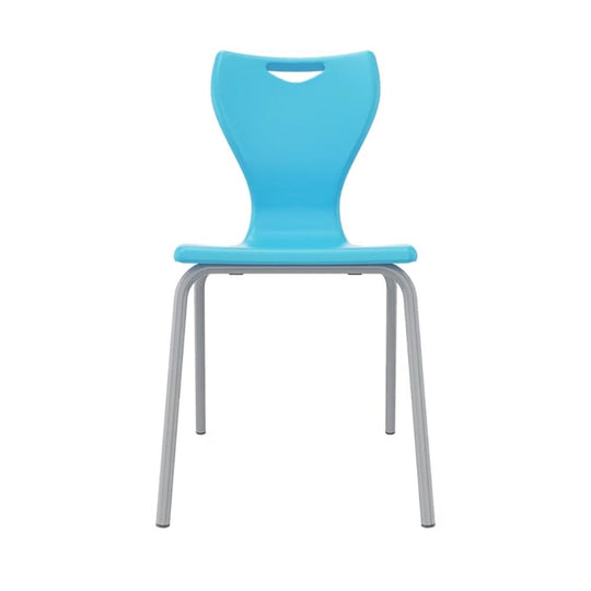 Sky Blue Anti-Tilt Junior School Chair - Size 4 - 8-11 Years - Grey Legs
