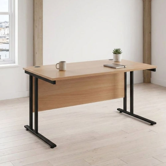 Straight Office Desk 1400mm with Cantilever Frame (UK Made)