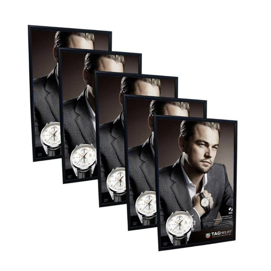 Pack of 5 | A0 Black Snap Frame - 25mm Profile | Powder Coated