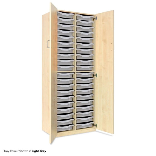 1810mm Tall Lockable Maple Storage Cupboard  with 40 Single Trays
