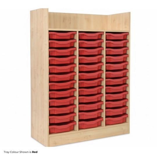 1376mm Tall Maple Storage Unit with 36 Single Trays and Top Shelf
