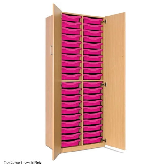 1810mm Tall Lockable Beech Storage Cupboard  with 40 Single Trays