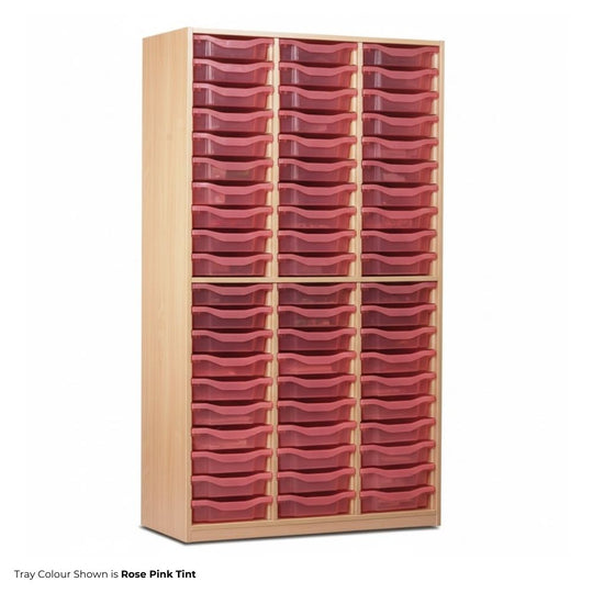1810mm Tall Beech Storage Unit with 60 Single Trays