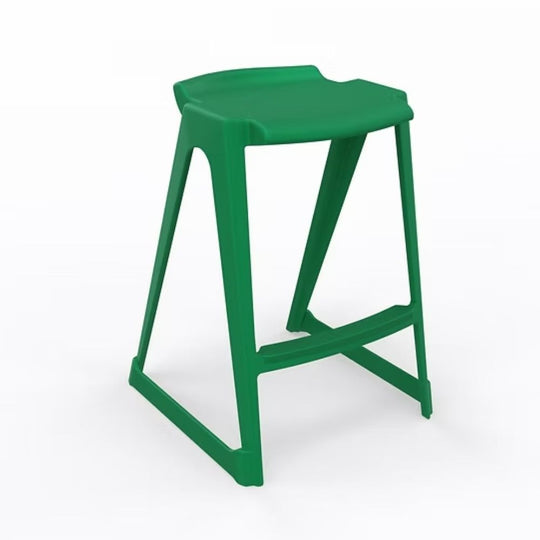 Green One-Piece Polypropylene Anti-Tilt Low Back Stools - 685mm Seat Height