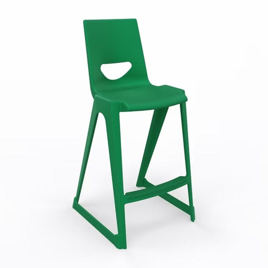 Green One-Piece Polypropylene Anti-Tilt Low Back Stool - 685mm