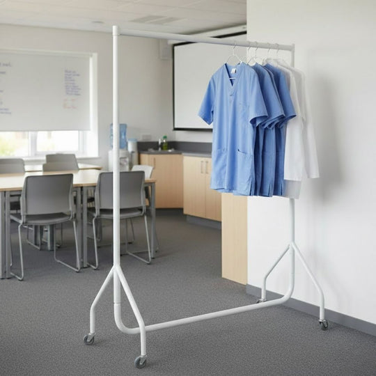 4ft White Heavy Duty Clothes Rail (160kg Capacity) | Standard Steel Rack