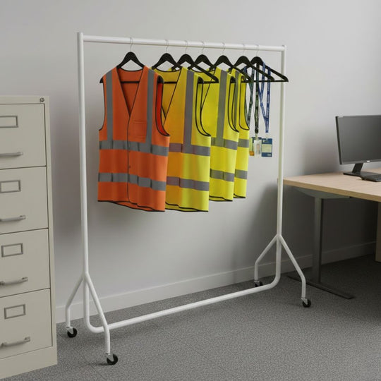 6ft White Heavy Duty Clothes Rail (160kg Capacity) | Wide Steel Rack